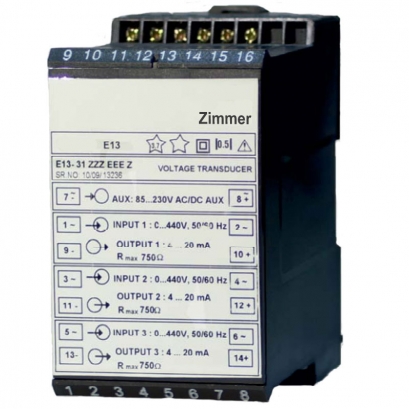 ترانسدیوسر و ترانسمیتر ولتاژی و جریانی سه فاز E13  زیمــر  ترانسدیوسر و ترانسمیتر ولتاژی و جریانی سه فاز E13  زیمــر
